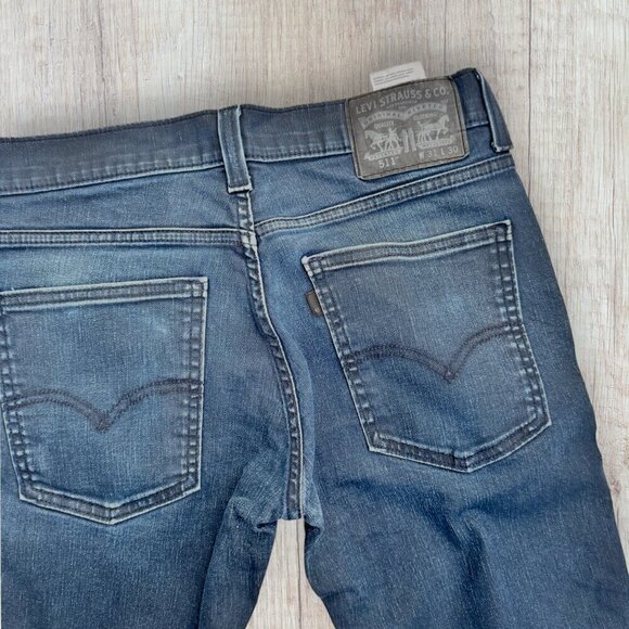 Rare LEVIS 511 Coated Black Label Blank Tab Dark Denim Stretch Jeans Men 31 x 30 - Picture 3 of 5